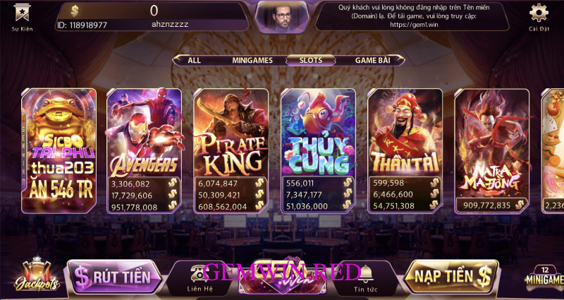 Kho game bài tại nhà cái Gemwin